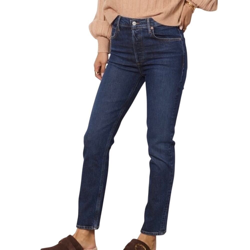 Agolde Riley Long Jean Size 30 Dark Wash EUC